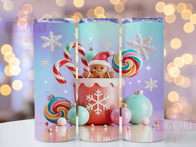 Gingerbread Hot Chocolate Tumbler, Hot Chocolate Wrap, 20oz Tumbler Sublimation, Festive Holiday Drink Design, Sweet Christmas Sublimation, Cozy Winter Tumbler, Candy Cane Cocoa Wrap Sublimation SvggirlplusArt 