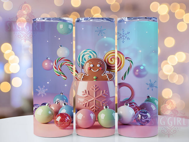 Gingerbread Hot Chocolate Tumbler, Hot Chocolate Wrap, 20oz Tumbler Sublimation, Festive Holiday Drink Design, Sweet Christmas Sublimation, Cozy Winter Tumbler, Candy Cane Cocoa Wrap Sublimation SvggirlplusArt 
