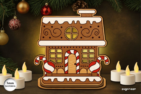Gingerbread House Candle Holders Bundle SVG SvgOcean 