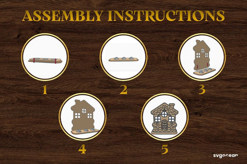 Gingerbread House Candle Holders Bundle SVG SvgOcean 