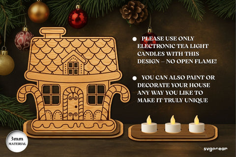 Gingerbread House Candle Holders Bundle SVG SvgOcean 