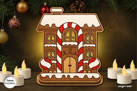 Gingerbread House Candle Holders Bundle SVG SvgOcean 