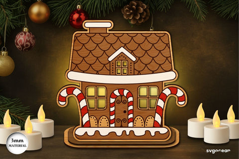 Gingerbread House Candle Holders Bundle SVG SvgOcean 
