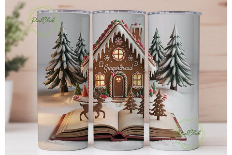 Gingerbread House Christmas 20oz Tumbler Sublimation PixelChick 
