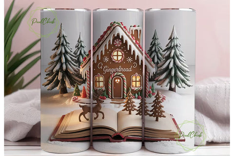 Gingerbread House Christmas 20oz Tumbler Sublimation PixelChick 