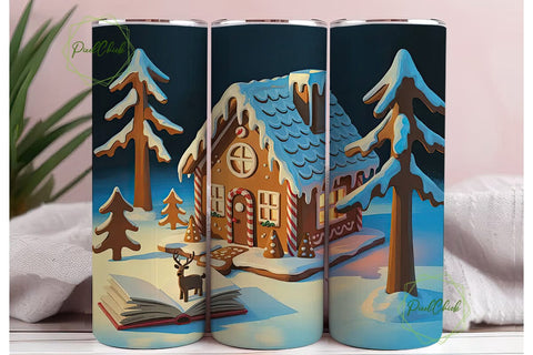 Gingerbread House Christmas 20oz Tumbler Sublimation PixelChick 
