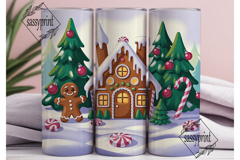 Gingerbread House Christmas 20oz Tumbler Sublimation sassyprint 