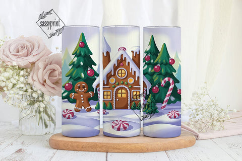 Gingerbread House Christmas 20oz Tumbler Sublimation sassyprint 