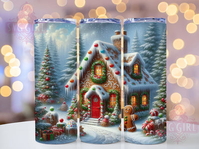 Gingerbread House Christmas Tumbler, Christmas Wrap, Holiday Design, Festive Tumbler, Winter Pattern, 20oz Tumbler, Sublimation Print Sublimation SvggirlplusArt 