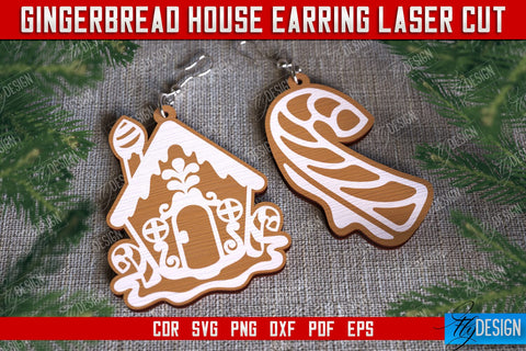 Gingerbread House Earrings Bundle | Christmas Earrings | Jewelry | Christmas Gift | CNC Files SVG Fly Design 