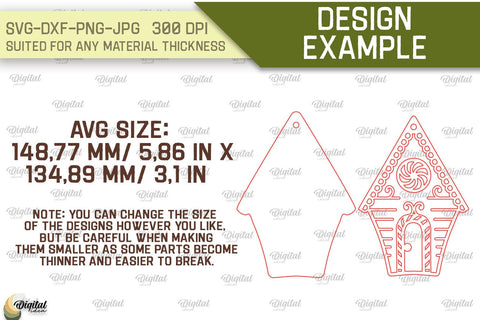 Gingerbread House Laser Cut Design. Merry Christmas SVG SVG Evgenyia Guschina 