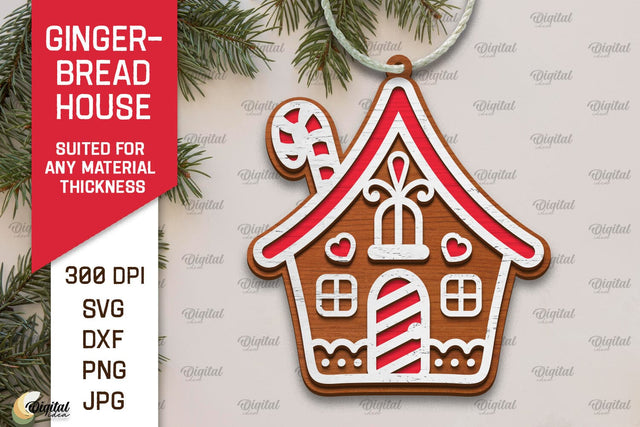 Gingerbread House Laser Cut Design. Merry Christmas SVG SVG Evgenyia Guschina 