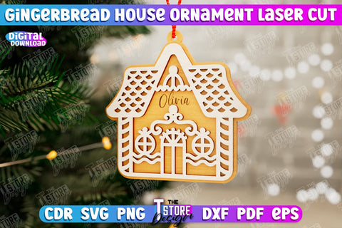 Gingerbread House Ornament Bundle | Christmas Decorations | Christmas Tree Toy | CNC Files SVG The T Store Design 