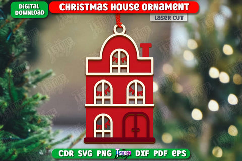 Gingerbread House Ornament Laser Cut Bundle | Christmas Decorations | Christmas Tree Toy | CNC Files SVG The T Store Design 