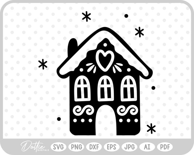 Gingerbread House SVG DottieDigitals 