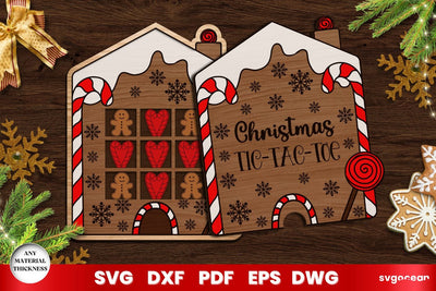 Gingerbread House Tic Tac Toe SVG SvgOcean 