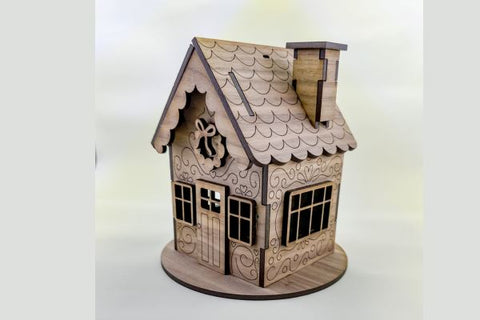 Gingerbread House with Chimney Laser SVG files SVG Crafting With Brenna 
