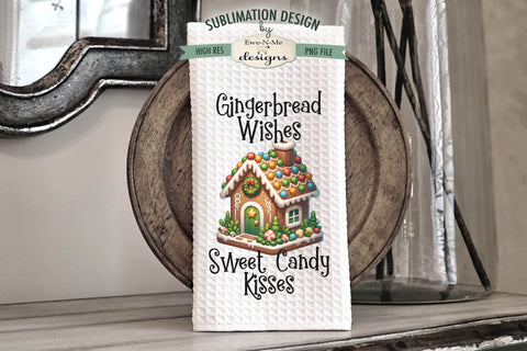 Gingerbread Houses Kitchen Towel Sublimation Designs Sublimation Ewe-N-Me Designs 