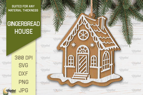 Gingerbread Houses Laser Cut Bundle. Merry Christmas SVG SVG Evgenyia Guschina 