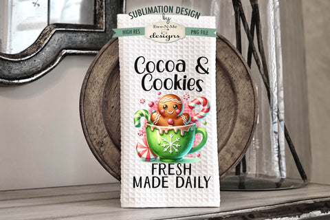 Gingerbread in Red and Green Mug | Kitchen Towel Sublimation Sublimation Ewe-N-Me Designs 