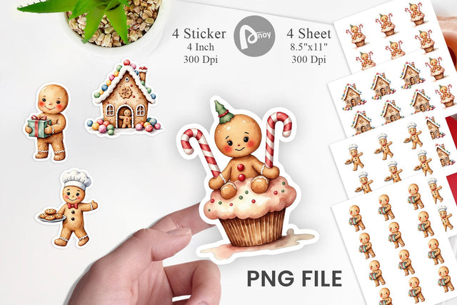 Gingerbread Joy Sticker Sublimation artnoy 
