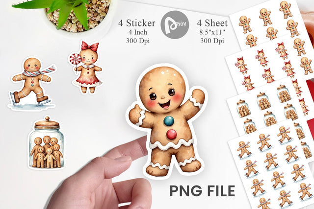 Gingerbread Joy Sticker Sublimation artnoy 