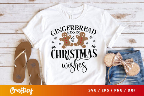 Gingerbread kisses & christmas wishes SVG Design SVG Designangry 
