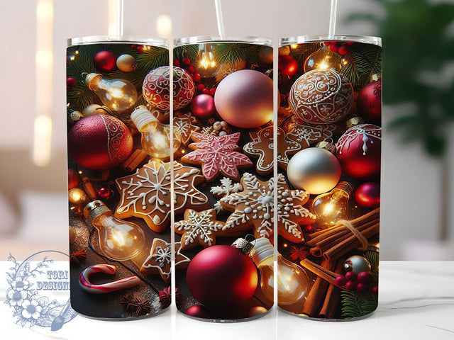 Gingerbread Lights Christmas Tumbler, Christmas Holiday Wrap, 20oz Tumbler Sublimation, Festive Gingerbread Design, Cute Holiday Sublimation, Cozy Winter Tumbler, Sweet Christmas Wrap Sublimation ToriDesigns 