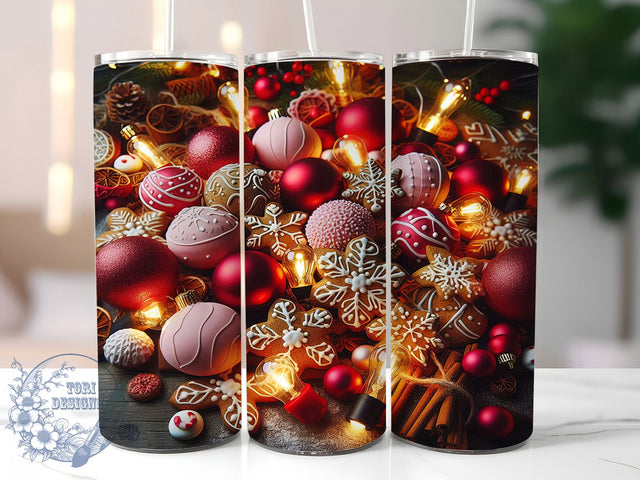 Gingerbread Lights Christmas Tumbler, Christmas Holiday Wrap, 20oz Tumbler Sublimation, Festive Gingerbread Design, Cute Holiday Sublimation, Cozy Winter Tumbler, Sweet Christmas Wrap Sublimation ToriDesigns 
