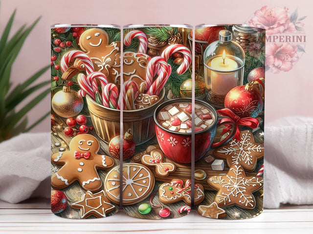 Gingerbread Man 20oz Tumbler Wrap PNG, Cute Christmas Tumbler PNG Sublimation Design, Straight & Tapered Tumbler Wrap, Instant Digital Download Sublimation Li Zamperini 