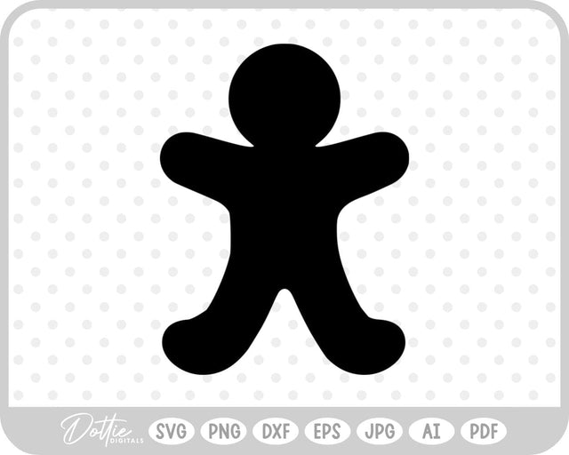 Gingerbread Man Christmas Cookie SVG DottieDigitals 