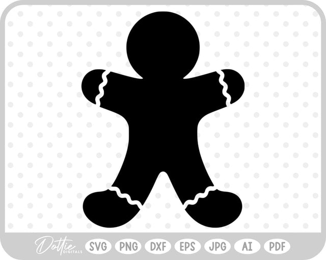 Gingerbread Man Christmas Cookie SVG DottieDigitals 