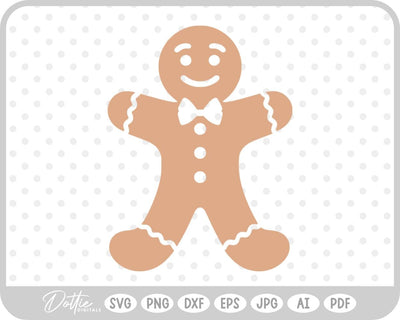 Gingerbread Man Christmas Cookie SVG DottieDigitals 