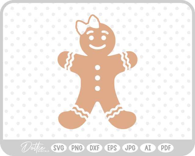 Gingerbread Man Christmas Cookie SVG DottieDigitals 