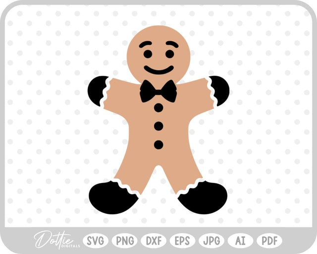 Gingerbread Man Christmas Cookie SVG DottieDigitals 