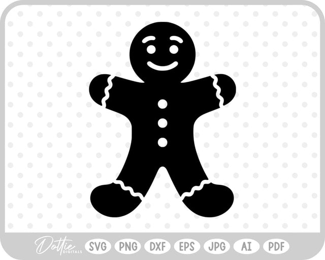 Gingerbread Man Christmas Cookie SVG DottieDigitals 