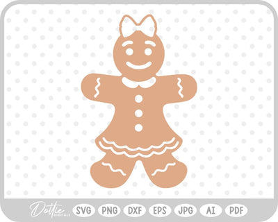 Gingerbread Man Christmas Cookie SVG DottieDigitals 