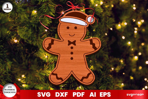 Gingerbread Man Christmas Ornaments SVG SvgOcean 