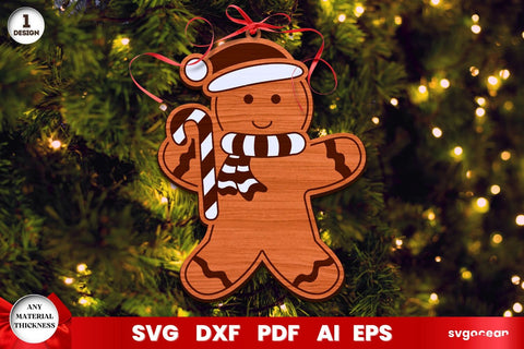 Gingerbread Man Christmas Ornaments SVG SvgOcean 