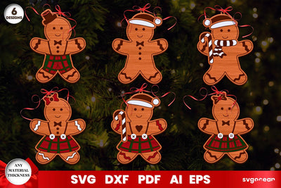 Gingerbread Man Christmas Ornaments SVG SvgOcean 