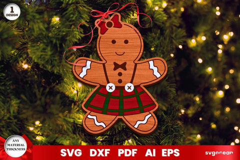 Gingerbread Man Christmas Ornaments SVG SvgOcean 