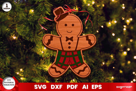 Gingerbread Man Christmas Ornaments SVG SvgOcean 