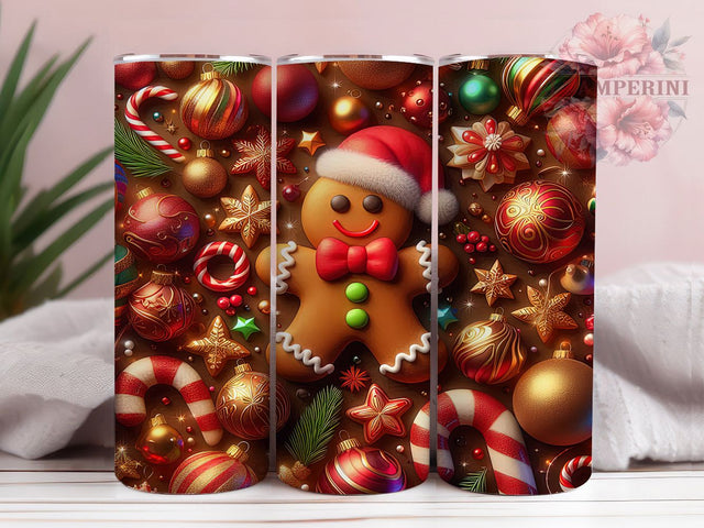 Gingerbread Man Christmas Tumbler, Christmas Cookie Sublimation Design, Festive Gingerbread Art, 20oz Holiday Tumbler, Whimsical Cookie Mug, Sweet Christmas Cup, Cute Gingerbread Wrap Sublimation Li Zamperini 