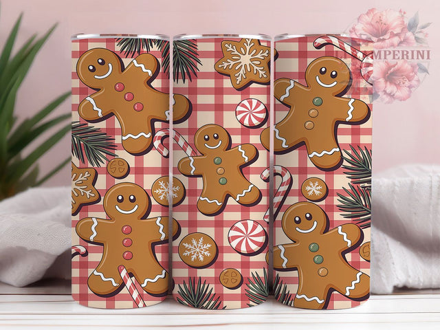 Gingerbread Man Christmas Tumbler, Christmas Cookie Wrap, Festive Holiday Sublimation Design, Cute Gingerbread Cup, 20Oz Skinny Tumbler Wrap, Sweet Christmas Mug, Holiday Cookie Design Sublimation Li Zamperini 