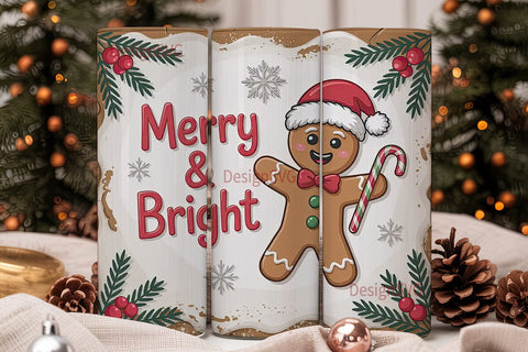 Gingerbread Man Christmas Tumbler Wrap Sublimation DesignSVG 