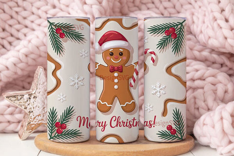 Gingerbread Man Christmas Tumbler Wrap Sublimation DesignSVG 