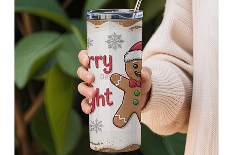 Gingerbread Man Christmas Tumbler Wrap Sublimation DesignSVG 