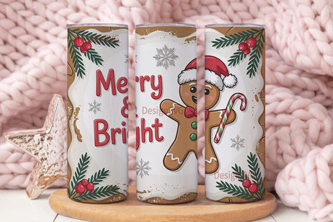 Gingerbread Man Christmas Tumbler Wrap Sublimation DesignSVG 