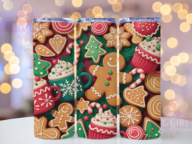 Gingerbread Man Donuts Christmas Tumbler, Cute Christmas Sublimation Design, Festive Holiday Cup Art, 20oz Xmas Tumbler, Whimsical Gingerbread Mug, Stylish Donut Cup, Cozy Holiday Wrap Sublimation SvggirlplusArt 