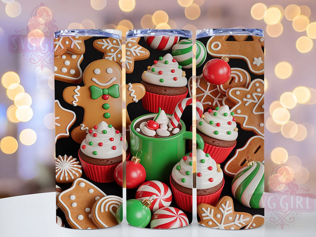 Gingerbread Man Donuts Christmas Tumbler, Cute Christmas Sublimation Design, Festive Holiday Cup Art, 20oz Xmas Tumbler, Whimsical Gingerbread Mug, Stylish Donut Cup, Cozy Holiday Wrap Sublimation SvggirlplusArt 